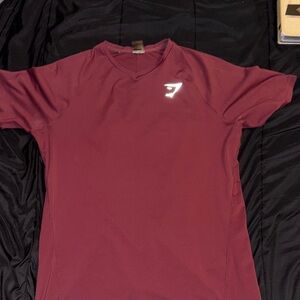 Gymshark Men's Burgundy Short Sleeve Tee
